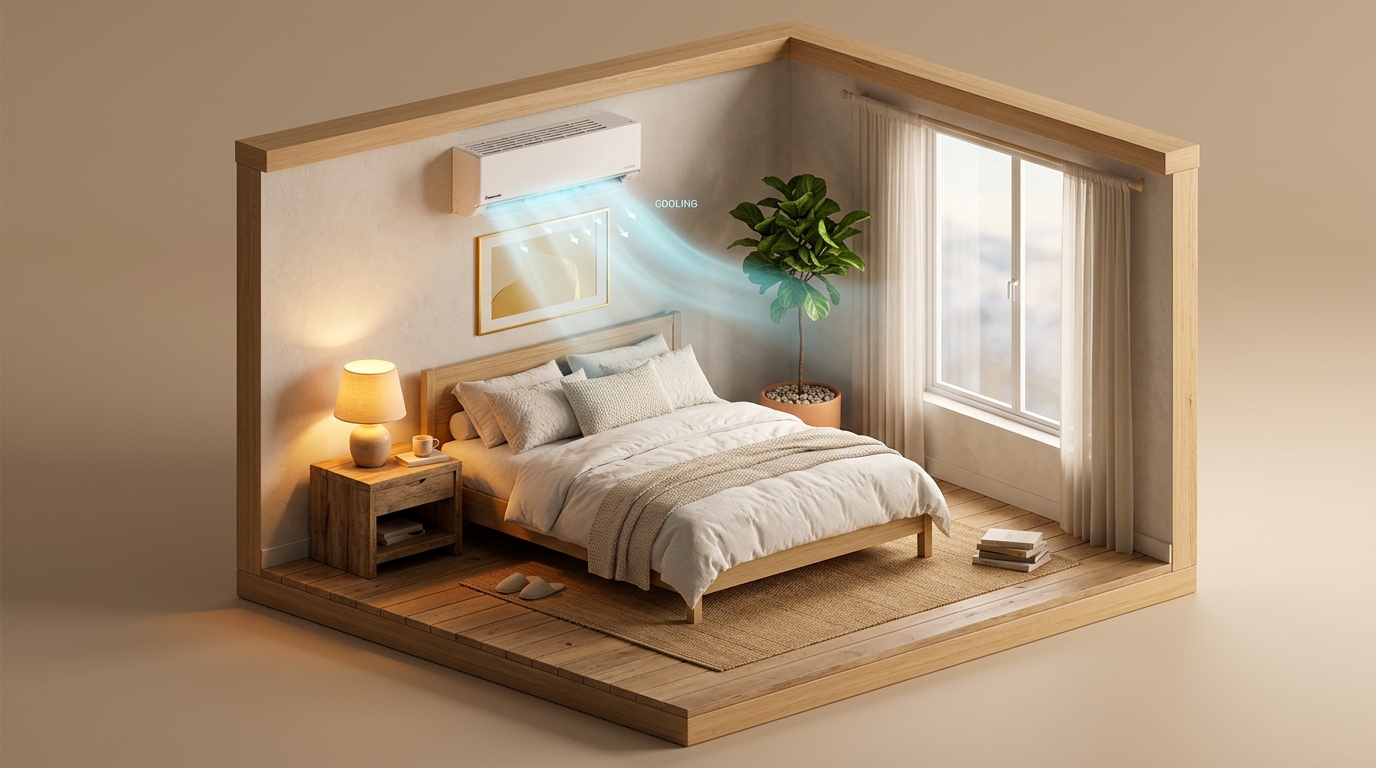 Phòng mẫu 3D điều hòa không khí Panasonic làm mát dịu êm